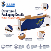 Boîte en carton ondulé personnalisée avec impression de logo, respirante, recyclable, multi-tailles, rigide, pour la présentation de fruits en vente au détail