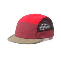 Casquette de course et de camping 5 panneaux en nylon imperméable, respirante, séchage rapide, réfléchissante, avec logo personnalisé, légère, pour sports de plein air, vente en gros OEM