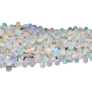 Collar de Perlas Lisas de Ópalo Etíope Natural de Primera Calidad, Forma de Pera, 7mm, 14 Pulgadas, Orificio de 0.5mm, Venta al Por Mayor - Product Image 2