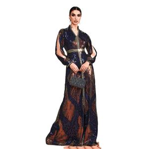 XY548 abiti da donna con paillettes manica lunga arabica <span class=keywords><strong>Istanbul</strong></span> marocchino turco Dubai abiti da sera modesti abiti da festa musulmani - Product Image 5