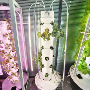 Kit de Torre Hidropónica Aeropónica Vertical de 6 Capas y 24 Agujeros, 9 Capas y 40 Plantas, con Bomba y Tanque de Agua para Jardín Interior Familiar - Product Image 1
