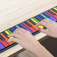 Konix – Mini Piano électrique en caoutchouc arc-en-ciel, 49 touches, en Silicone, Flexible, Portable, Usb, Piano à main, petit clavier