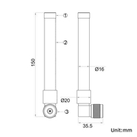 Antenne LoRa extérieure 433 MHz UHF 477 MHz N-Male 10 dBi à gain élevé omnidirectionnelle en fibre de verre pour passerelle et station de base, prise en charge OEM