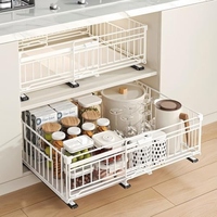 Étagère de rangement coulissante extensible à 3 rails pour salle de bain, cuisine, armoire à épices, armoire à vêtements, organisateur de placard, support réglable