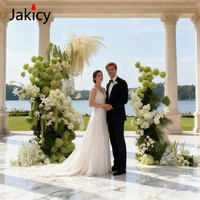 Arreglo Floral de Hortensias Verdes Esponjosas para Fondo de Boda de Lujo, Decoración de Arco, Panel KT, Accesorios para Eventos, Pasillo y Escenario