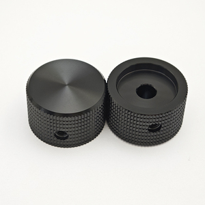 OD 25mm negro moleteado aluminio 6mm potenciómetro codificador perilla de volumen de sonido con puntero y sin para elegir - Product Image 2