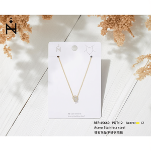 Collar de Zirconia con Colgante de Acero Inoxidable, Joyería de Moda - Product Image 3