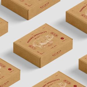 Boîte d'emballage alimentaire vintage en kraft écologique |   Emballage en carton ondulé en matériaux recyclés pour cadeaux et collations de viande artisanales |   Personnalisé - Product Image 4