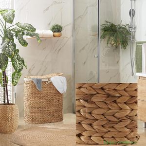 Customize Water Hyacinth Laundry Basket with Lid Clothes <b>Hamper</b> for Clothing Organizing Basket <b>Storage</b> - Product Image 3