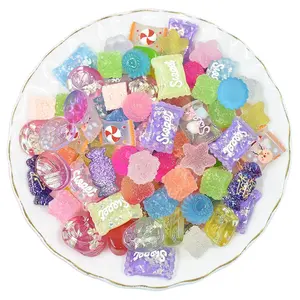 Hot Selling 10pcs/bag Colorful Series Mixed Simulation Candy Bread Resin Charms Slime Sprinkle Accessories For Decoration