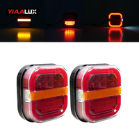 Kit de feux arrière de remorque de camion rechargeables carrés avec prise US 12V 24V, montage magnétique, feu stop arrière pour camionnette