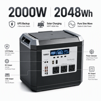 Stasiun Daya Portabel 3000w Baterai 2kW Output AC LiFePO4 Portabel Cerdas Cadangan Daya Darurat untuk Rumah Tangga Gelombang Sinus Murni
