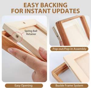 Cadre <span class=keywords><strong>photo</strong></span> en bois de teck avec verre véritable et passe-partout double, cadre carré en bois naturel pour l'affichage mural ou sur table - Product Image 4