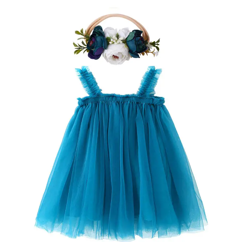 Layered Tulle Tutu Dress For Toddler Girls Baby Girl Princess Skirt Set With Flower Headband