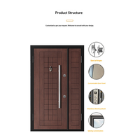 Puerta de Seguridad Moderna de Aleación de Aluminio con Acabado de Madera - Entrada Abatible Antirrobo para Chalet y Apartamento con Diseño de Rejilla