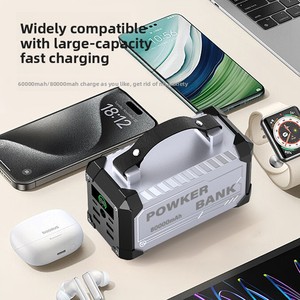 Batterie externe haute capacité 80000mAh 60000mAh, charge rapide 22.5W, chargeur <span class=keywords><strong>portable</strong></span>, 4 câbles intégrés, lumière LED, camping en plein air, 4 USB - Product Image 3