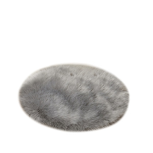 Tapis rond en fausse laine Shengxi, 120 cm, antidérapant, couleur unie, moderne, pour salon, décoration intérieure - Product Image 5