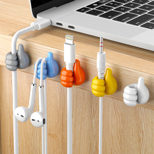 Cable Clips Silicone <b>Adhesive</b> <b>Hooks</b> Single <b>Hook</b> For Charging Data Cable Management Wire Organizer Desk Office Use - Product Image 1