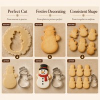 Emporte-pièces de Noël en acier inoxydable, formes Bonhomme de neige, certifiés SGS, moule à biscuits, supporte la personnalisation, boîte de rangement premium, vente en gros