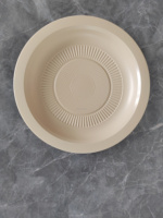 Assiette en papier ronde classique durable de 10 "en fibre végétale naturelle verte compostable et conviviale pour les fêtes en bambou