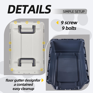 Regulated Airline Approved Portable Traveling Dog Kennels Pet Cages Carriers <b>Plastic</b> Large Aviation Dog <b>Crate</b> - Product Image 4