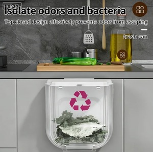 Poubelle de cuisine suspendue, poubelle pliable pour cuisine, poubelle murale pliable, petite poubelle, bac à compost pour la maison - Product Image 3