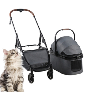 Manufacture Foldable Detachable Cat <strong>Dog</strong> Trolley Lightweight Adjustable Canopy <strong>Pet</strong> Stroller for Travel <strong>Jogger</strong> - Product Image 4