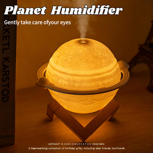Lampe humidificateur USB, petite veilleuse de bureau, diffuseur de parfum avec étoiles, planètes et lune pour chambre à coucher - Product Image 4