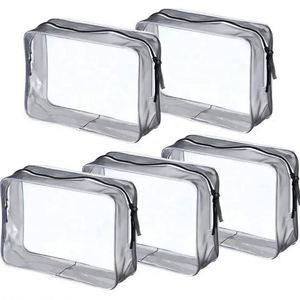 Personalized Logo Women Large Capacity <b>Transparent</b> PVC Soft Handle for <b>Makeup</b> Cosmetic <b>Bag</b> with Zipper - Product Image 1
