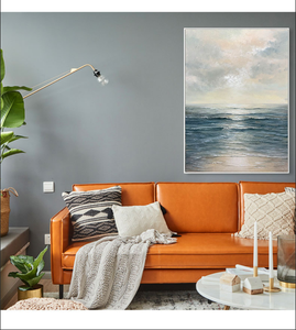 Pintura <span class=keywords><strong>al</strong></span> Óleo 100% Hecha a Mano de Paisaje Marino, Arte Moderno con Textura de Escena Marina <span class=keywords><strong>para</strong></span> Decoración de Sala de Estar - Product Image 5