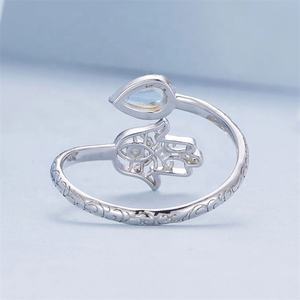 Kunden spezifisches Design personal isiertes Versprechen Luxus Edelstein Ring Hip Hop graviert klobige Hand Opal Silber Schmuck ringe für Damen - Product Image 6