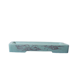 Maceta Rectangular para Bonsái de Arcilla Morada Grabada, Macetas Bajas para Escritorio - Product Image 5