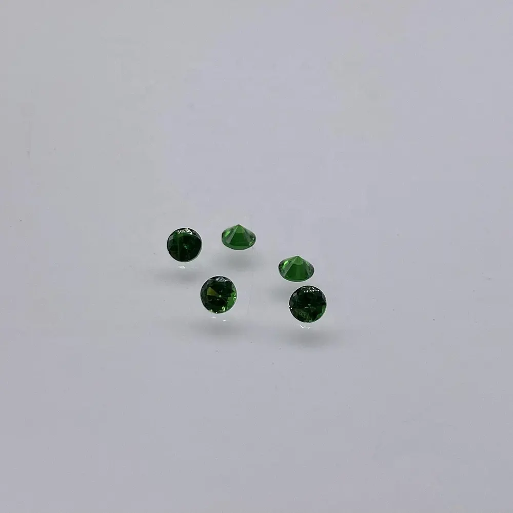 3.0mm Round Diamond Cut Loose Gemstone Natural emerald green Tsavorite Gems