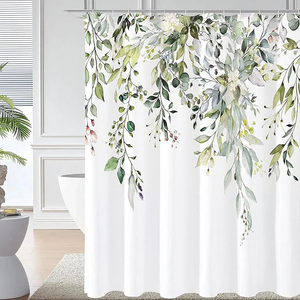 <span class=keywords><strong>Rideau</strong></span> <span class=keywords><strong>de</strong></span> <span class=keywords><strong>douche</strong></span> en tissu imperméable à l'eau avec motif floral <span class=keywords><strong>de</strong></span> plantes aquarelle, 72x72 pouces, hôtels, <span class=keywords><strong>vert</strong></span> <span class=keywords><strong>sauge</strong></span>, eucalyptus, avec crochets - Product Image 1