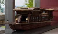 Bateau à pédales de luxe en bois antique, nouveau design personnalisé, en sapin chinois vieilli, à double pont, peint, pour aménagement extérieur