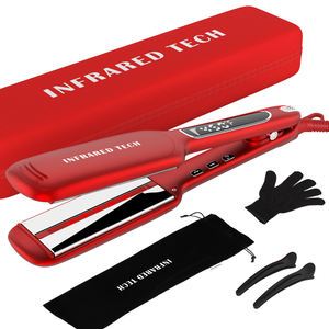 Plancha de Pelo de Titanio Infrarroja Oro Rosado Herramientas de Estilismo Plancha Plana Electrónica Profesional Planchas de Cabello Personalizadas - Product Image 3