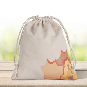 Bolsas de tela pequeñas de lona de algodón con cordón y bolsillo para almacenamiento, personalizables con logo impreso, venta al por mayor - Product Image 4