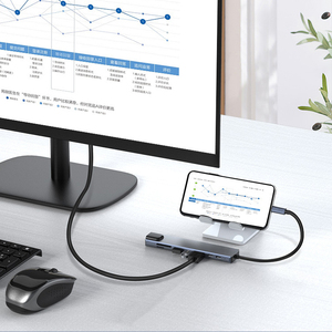 ฮับ USB แบบพกพา 4 5 6 8 in 1 อลูมิเนียม พร้อมพอร์ต 4K HD HDTV RJ45 100M 1000Mb USB-C 3.0 2.0 PD สำหรับแล็ปท็อป พีซี และแมค - Product Image 5