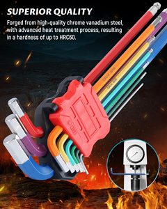 Set di chiavi a <span class=keywords><strong>brugola</strong></span> lunghe in 18 pezzi, <span class=keywords><strong>chiave</strong></span> a <span class=keywords><strong>brugola</strong></span> metrica e Standard con <span class=keywords><strong>chiave</strong></span> esagonale con estremità a sfera, SAE e metrica - Product Image 5