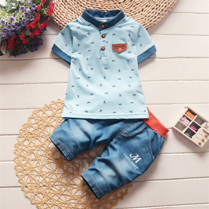 Conjuntos de Ropa para Niños de 1 a 4 Años, Camiseta con Pantalones Cortos de Mezclilla, Conjuntos de Verano de 2 Piezas, Conjuntos de Ropa para Bebés al por Mayor - Product Image 2