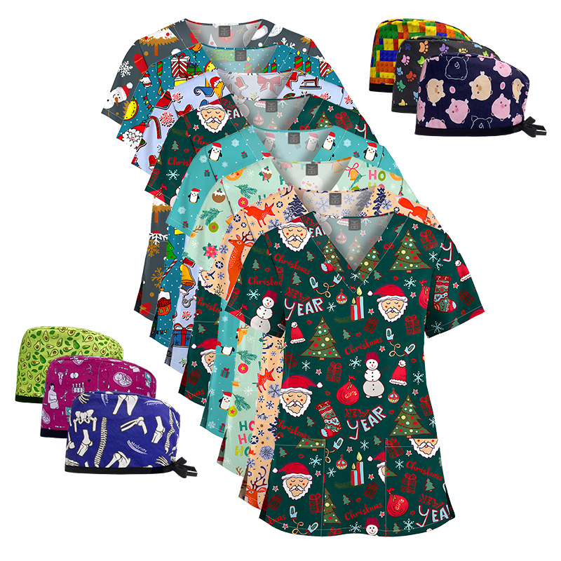 Christmas Scrub Tops Festive Fun Medical Uniforms