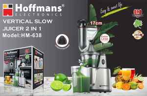 Extracteur de jus lent vertical Hoffmans 280W 2 en 1, 8 litres, avec accessoire presse-agrumes, <span class=keywords><strong>goulotte</strong></span> d'alimentation extra large de 17 cm - Product Image 4