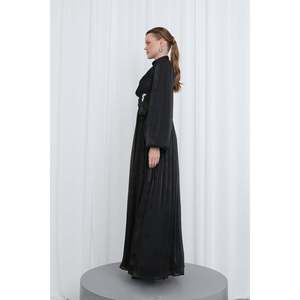 ชุดราตรีผู้หญิงทรงเอไลน์ผ้าชีฟองคอสูงจับจีบแขนยาวเอวธรรมชาติระบายอากาศได้ดีสีขาว - Product Image 6