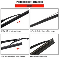 Hingga Kehidupan Lebih Lama Bingkai Baja Wiper Blade Premium Segala Musim Tiang Wiper Pengganti Pisau Karet 6Mm Isi Ulang