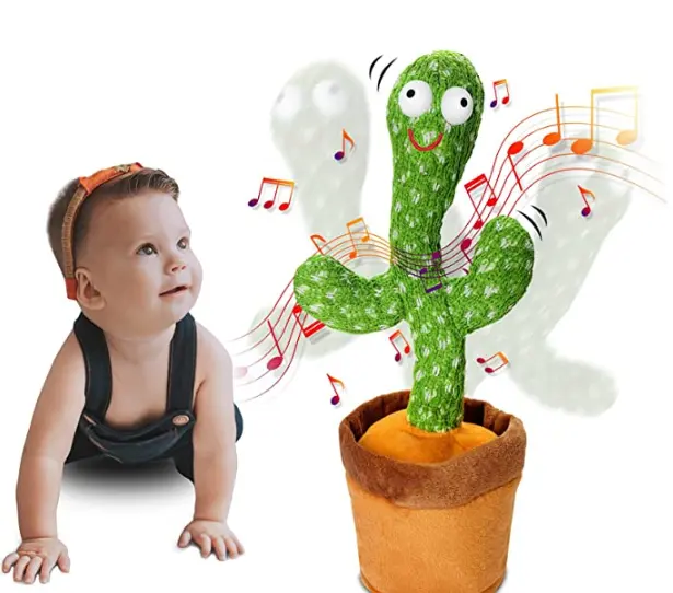 Tsusalmo-peluche de Cactus de peluche para niños, muñeco electrónico de peluche de 120 canciones con Usb para cantar
