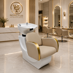 Ensemble de mobilier de salon haut de gamme sur mesure avec lit de lavage et fauteuil de coiffure pour salon de beauté - Product Image 3