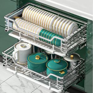 Easy Access Pull Out Kitchen Cabinet Pots Drawer Organizer Basket Heavy Duty Slide Out Drawer Kitchen Cabinet Organizers - Product Image 2
