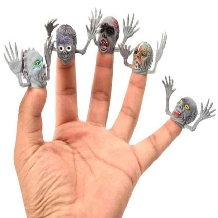 Novel PVC Ghost Finger Puppet for Telling Stories Halloween Funny Toy Action Figure Toy