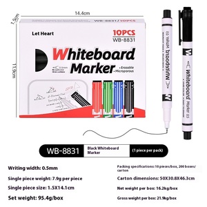 Stylo marqueur de tableau blanc micro-poreux tête de gomme de vente chaude transfrontalière pour dessin peinture enregistrement couleurs d'encre rechargeables - Product Image 6
