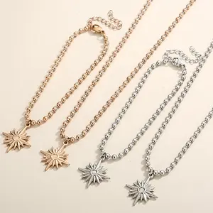 All'ingrosso delle donne delle collane del pendente di modo delle donne in acciaio inossidabile Set bracciali collana della clavicola con catena a maglia personale - Product Image 1